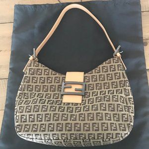 Fendi Zucchino Canvas Shoulder Bag